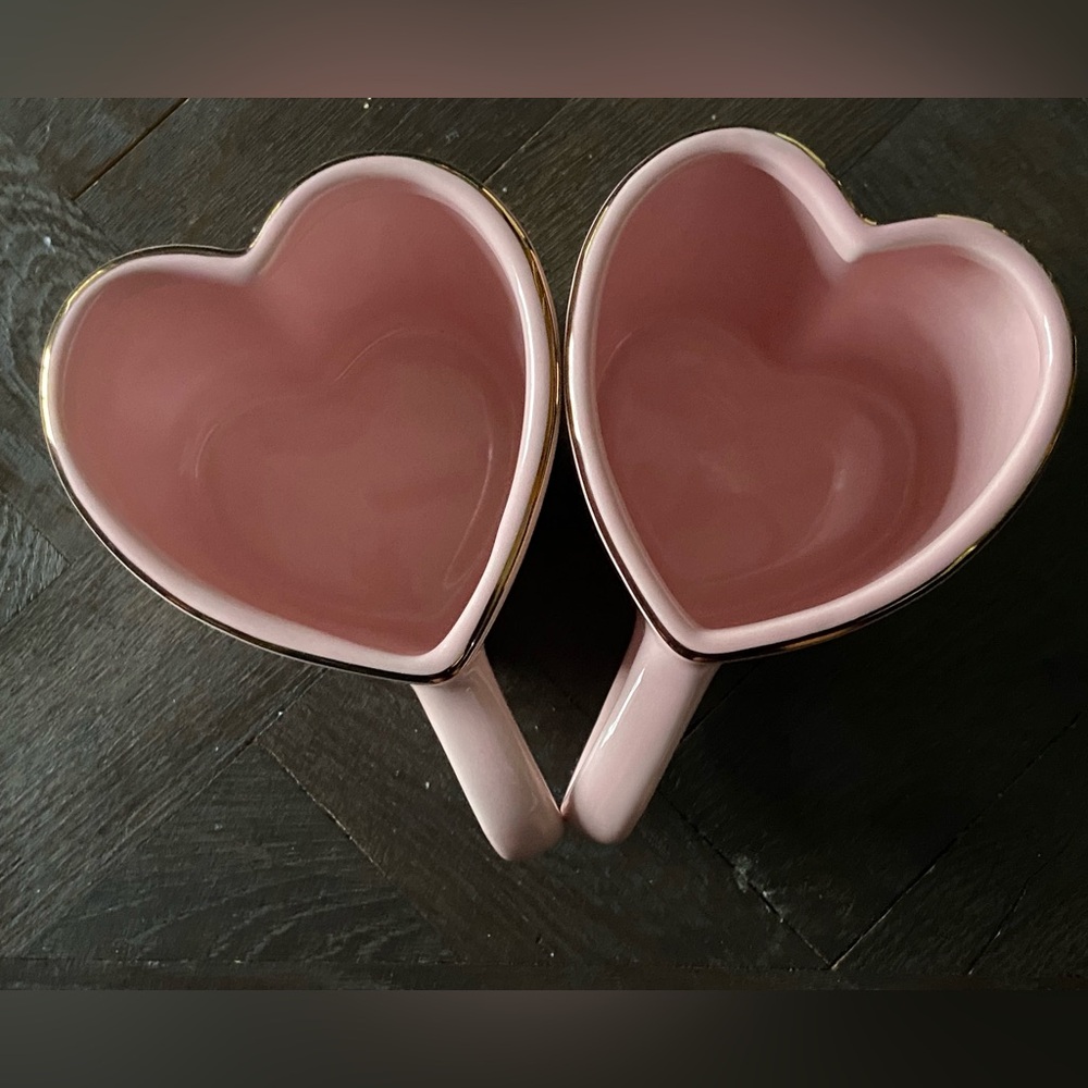 Threshold Blush Heart Mugs with Gold Accent